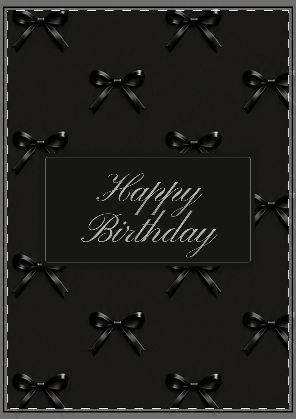 Black Bows Happy Birthday Card