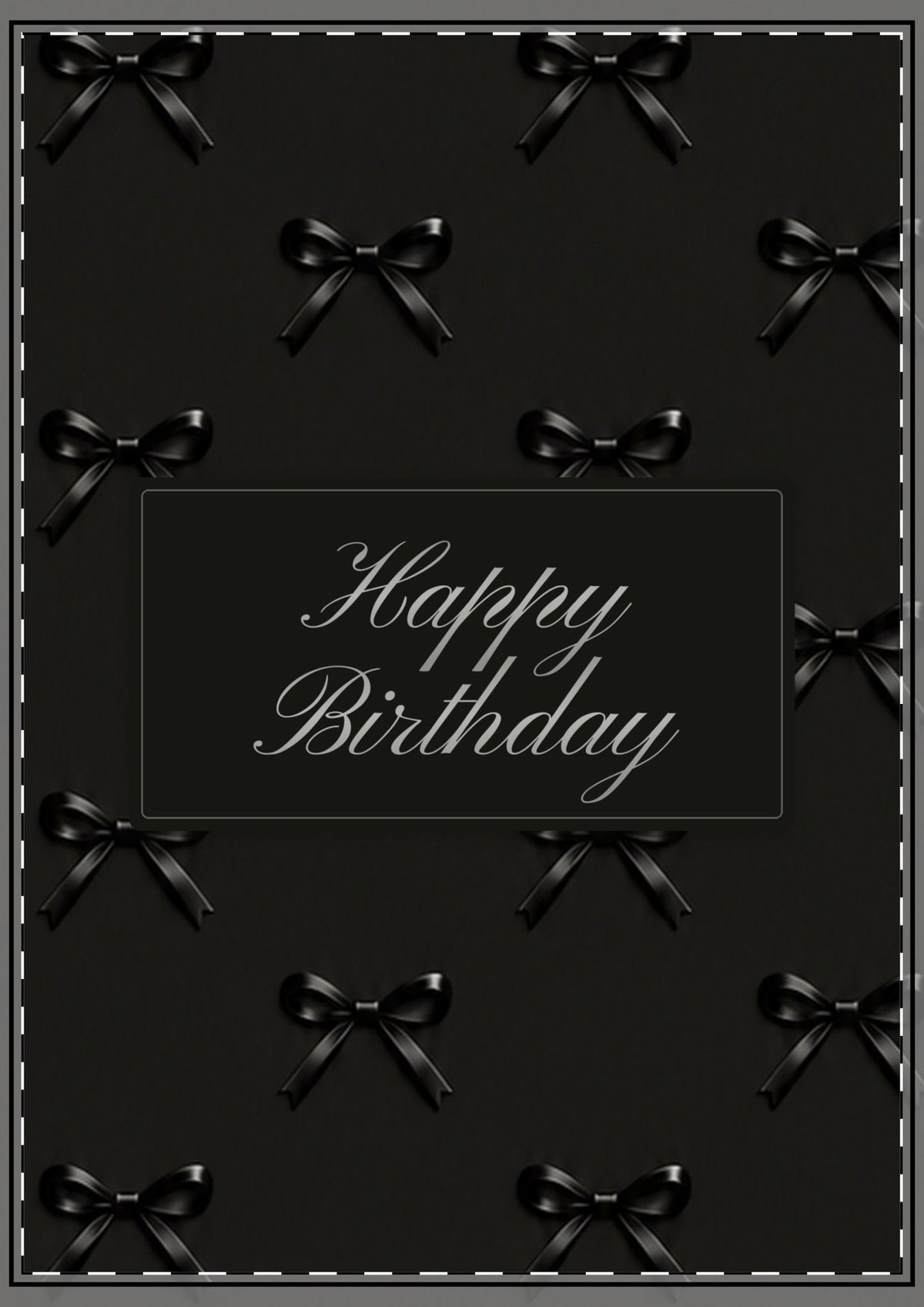 Black Bows Happy Birthday Card