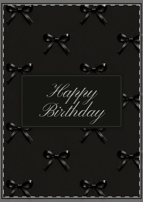 Black Bows Happy Birthday Card