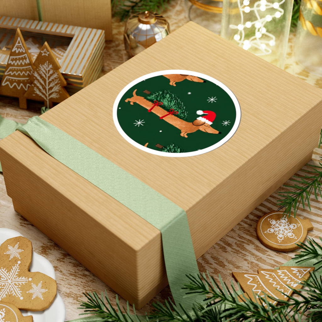 Christmas Dachshund Sticker