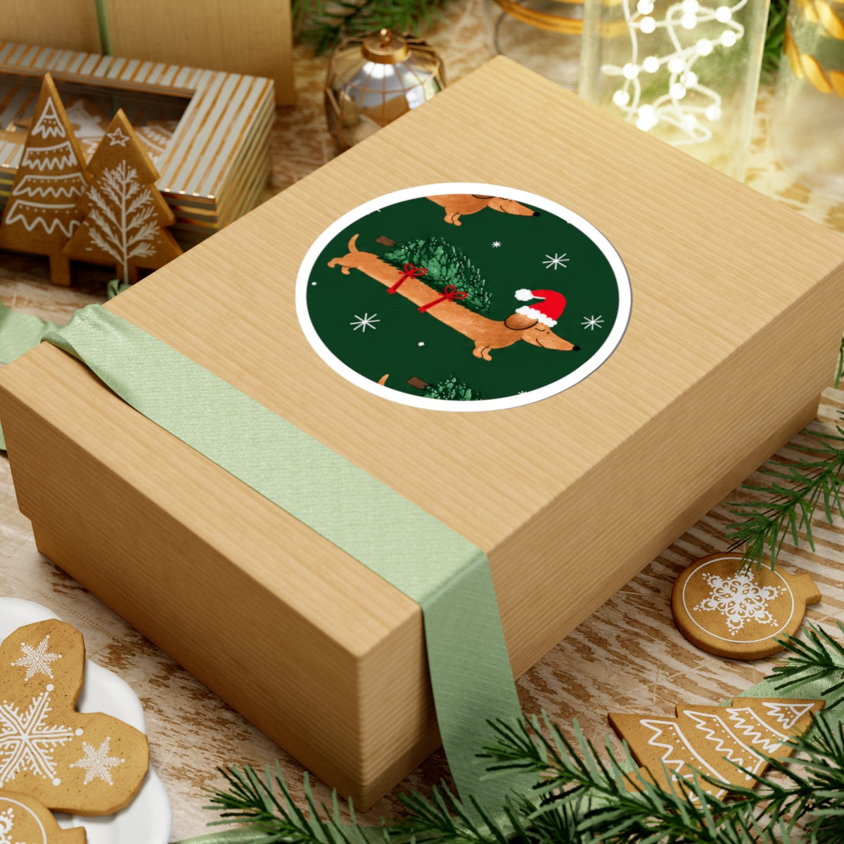 Christmas Dachshund Sticker