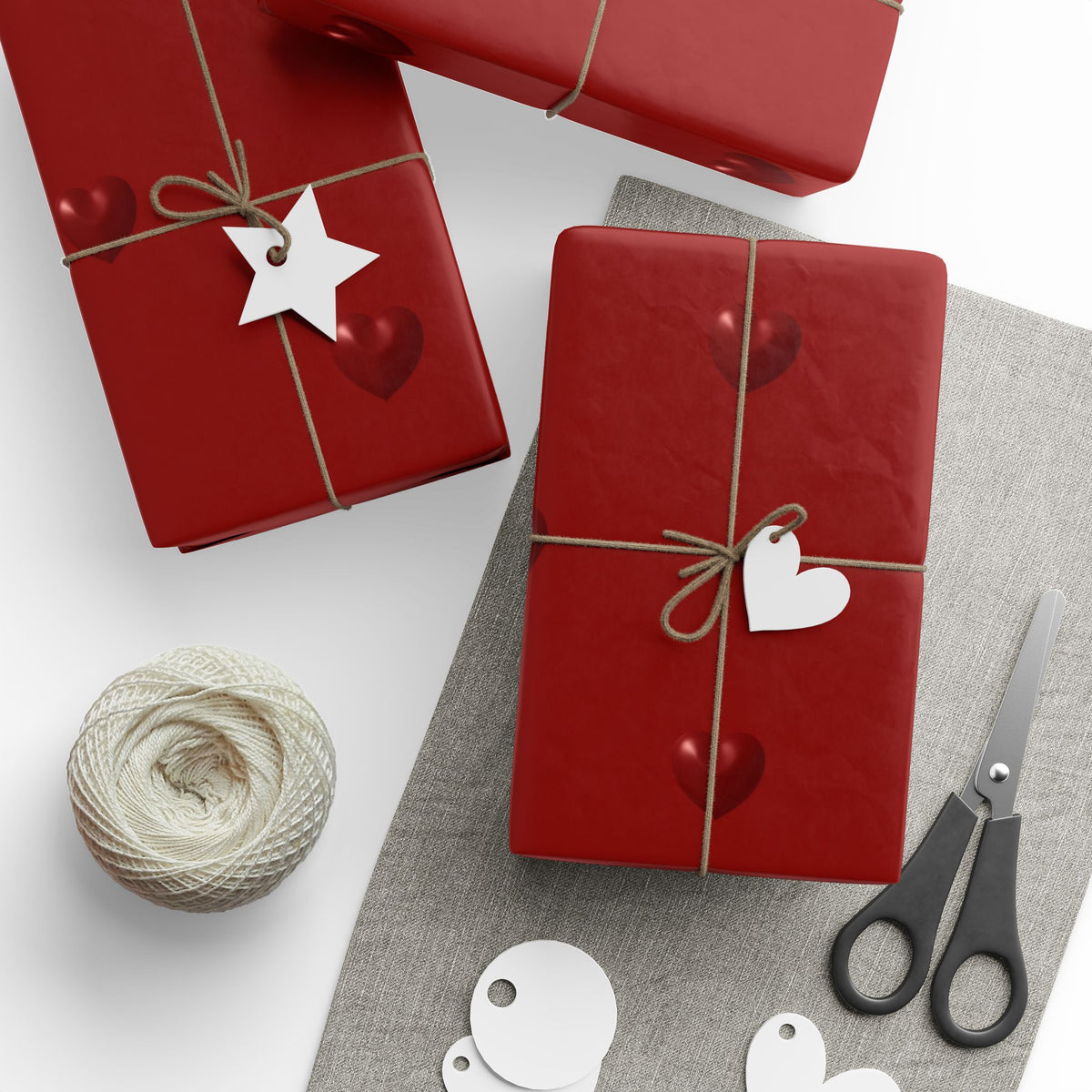 Red Hearts Wrapping Paper