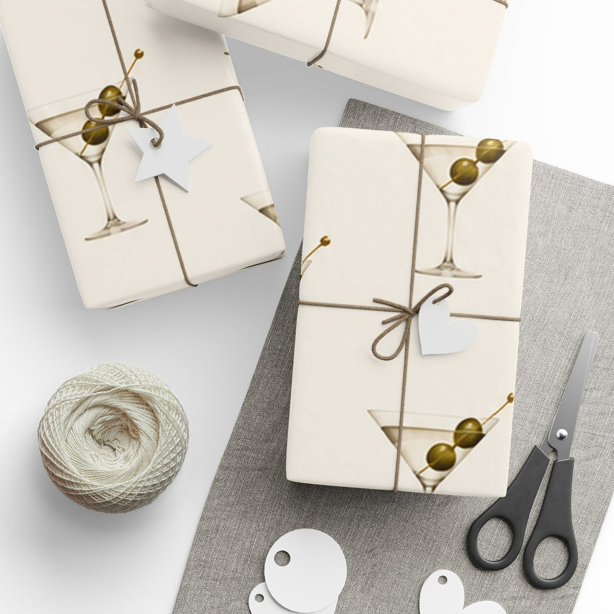 Cream Dirty Martini Wrapping Paper