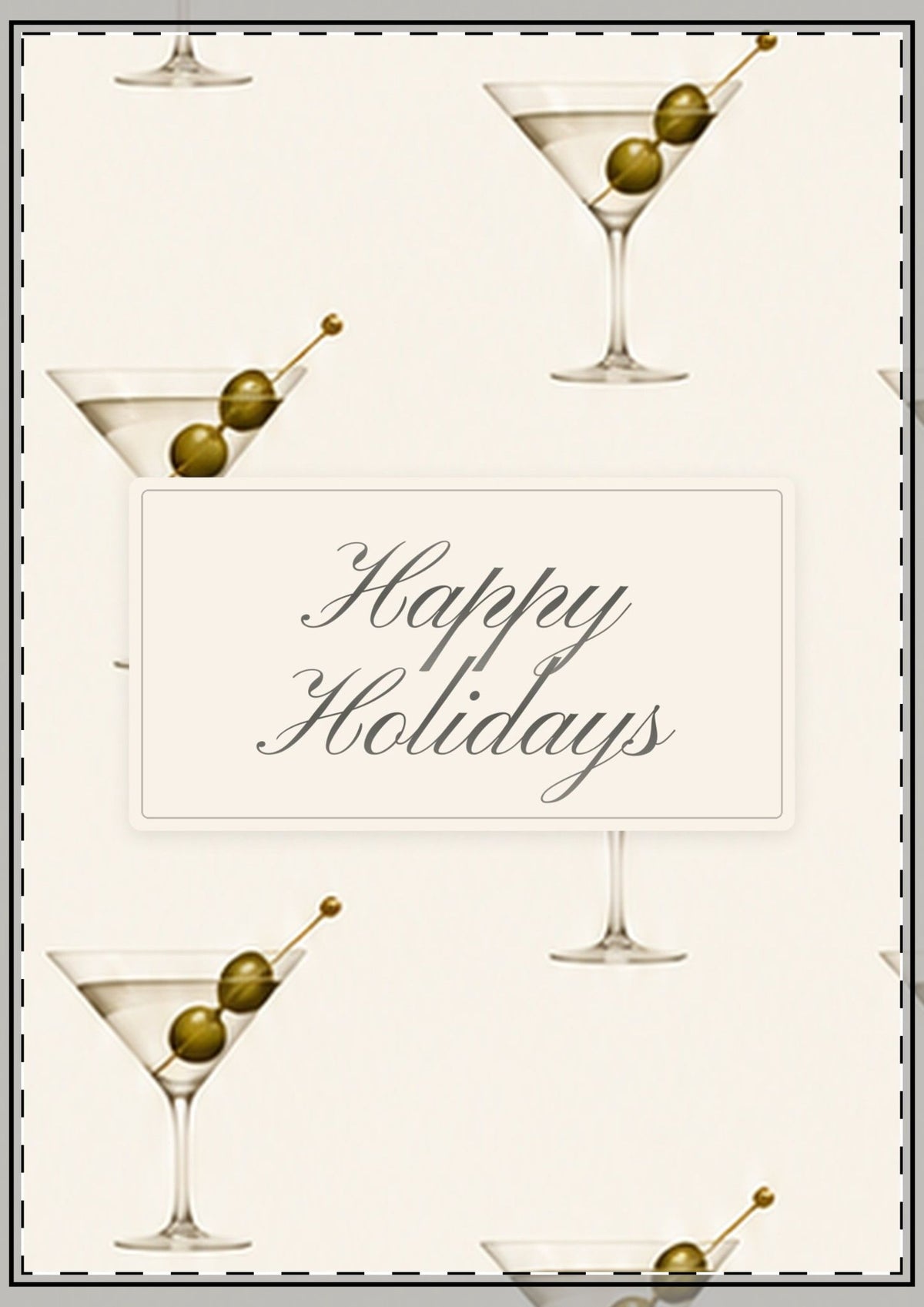 Cream Dirty Martini Holiday Card