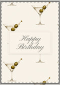 Cream Dirty Martini Happy Birthday Card