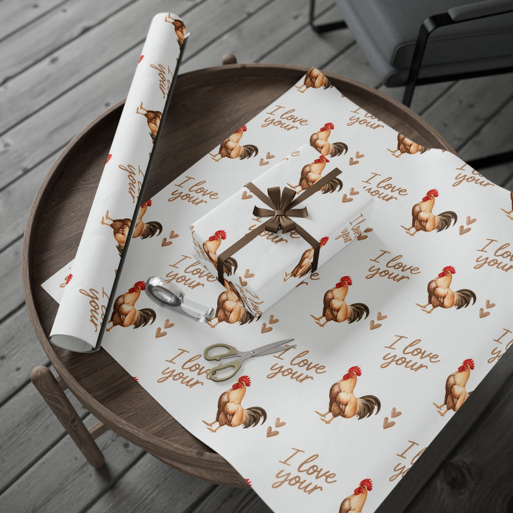 I Love Your Rooster Wrapping Paper