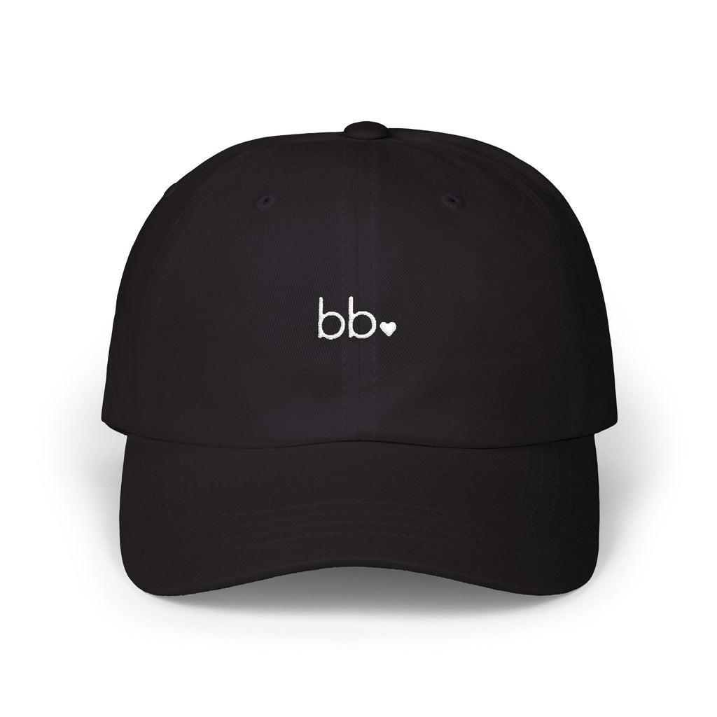 bb♡ Dad Hat in Black with white thread, front