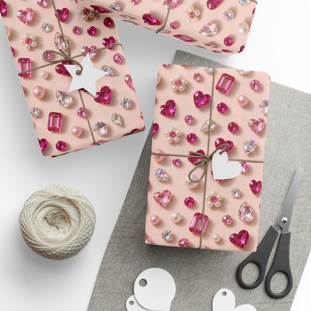 Pink Gems & Pearls Wrapping Paper