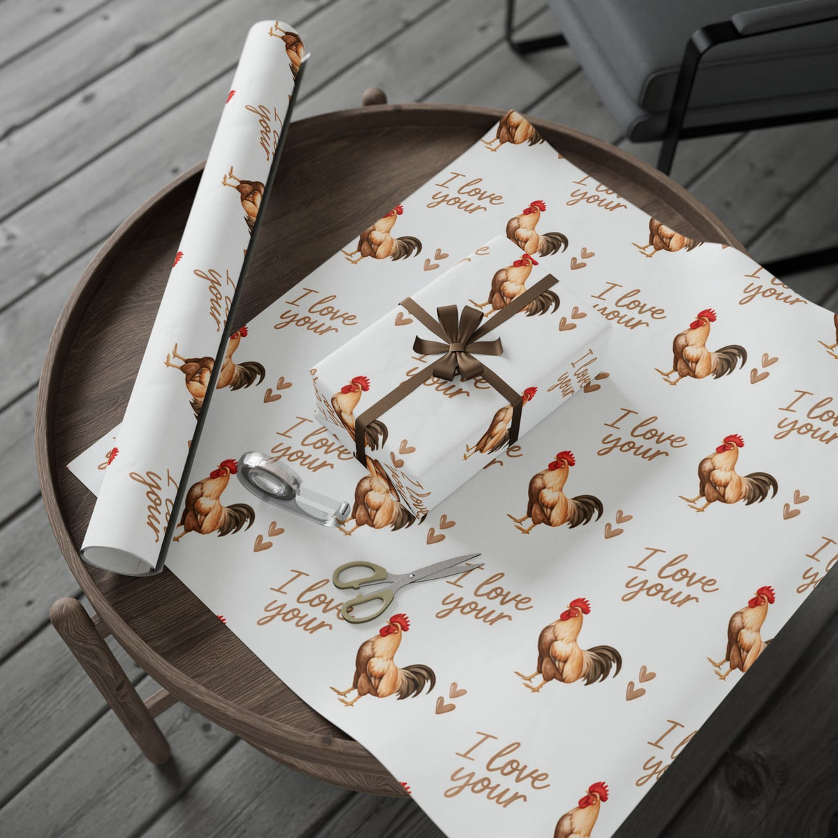 I Love Your Rooster Wrapping Paper