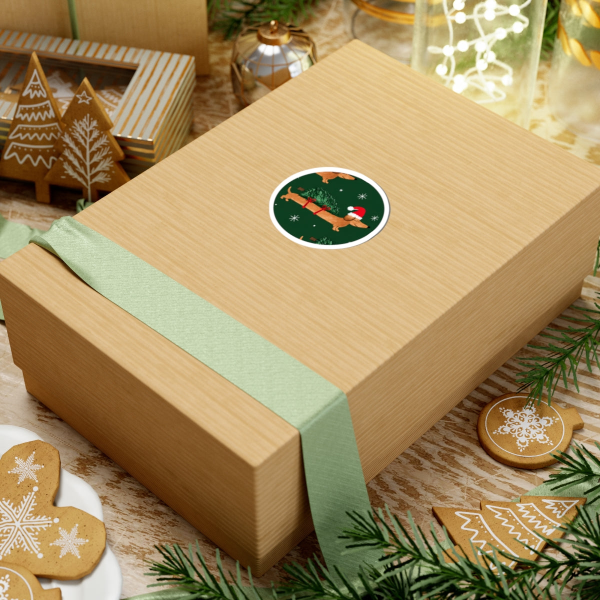 Christmas Dachshund Sticker
