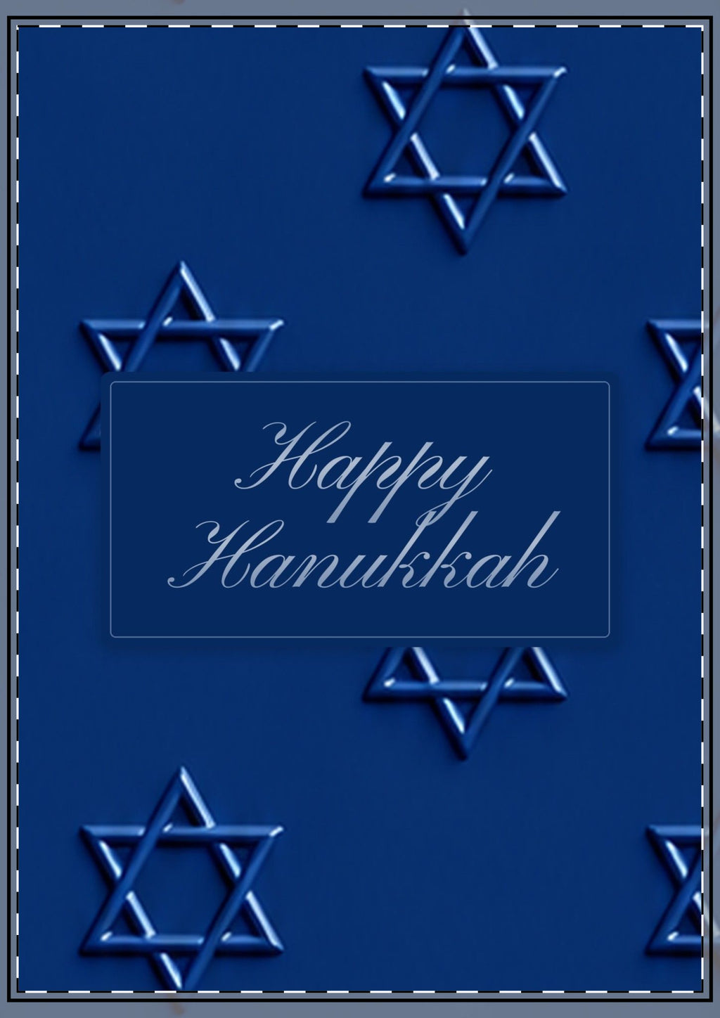 Blue Star of David Hanukkah Card