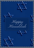 Blue Star of David Hanukkah Card