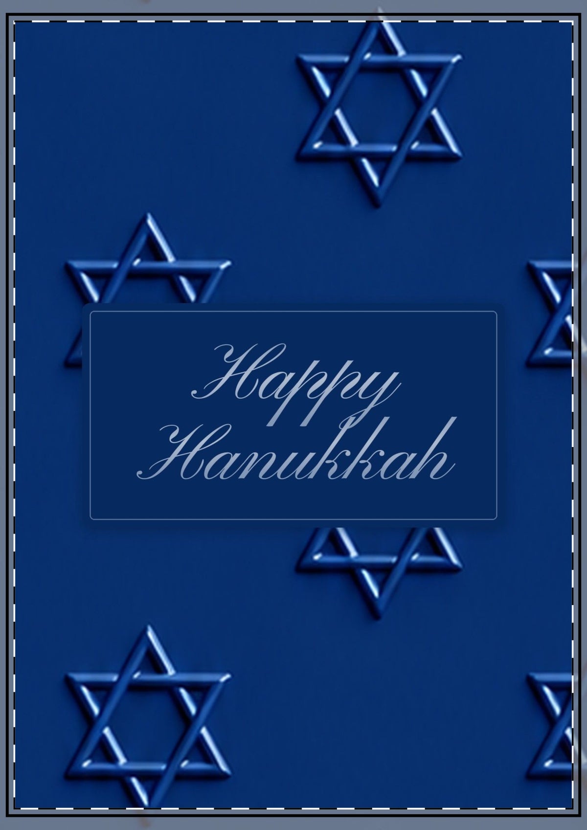 Blue Star of David Hanukkah Card