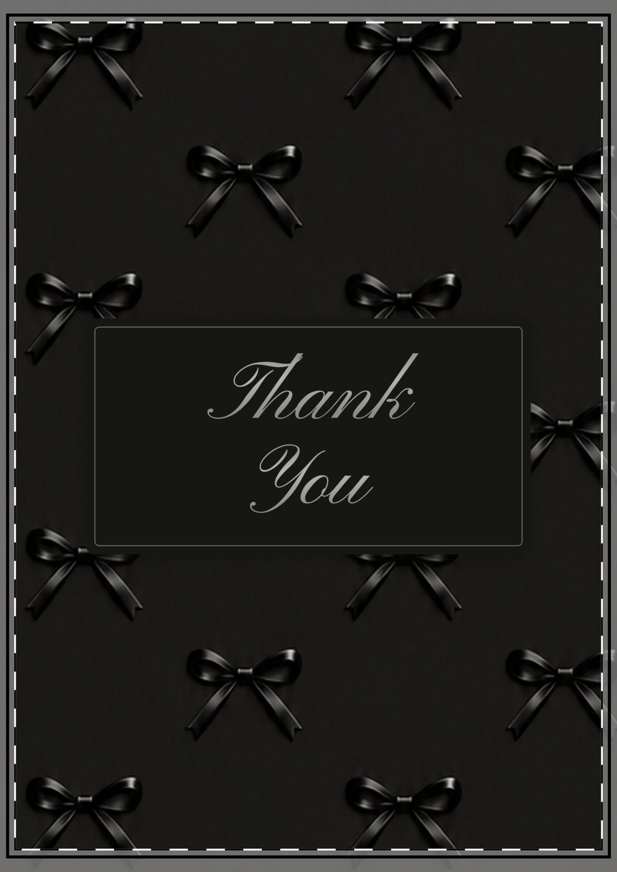 Black Bows Thank You Card