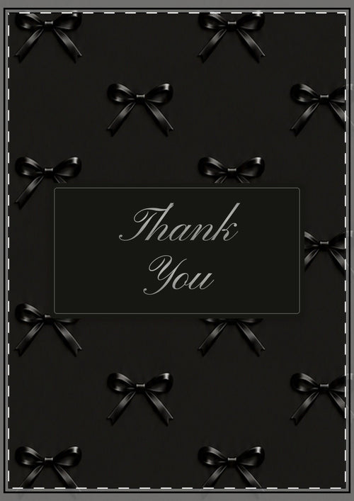 Black Bows Thank You Card