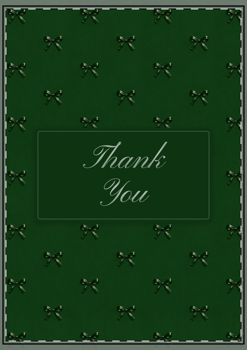 Green Bows Thank You Card