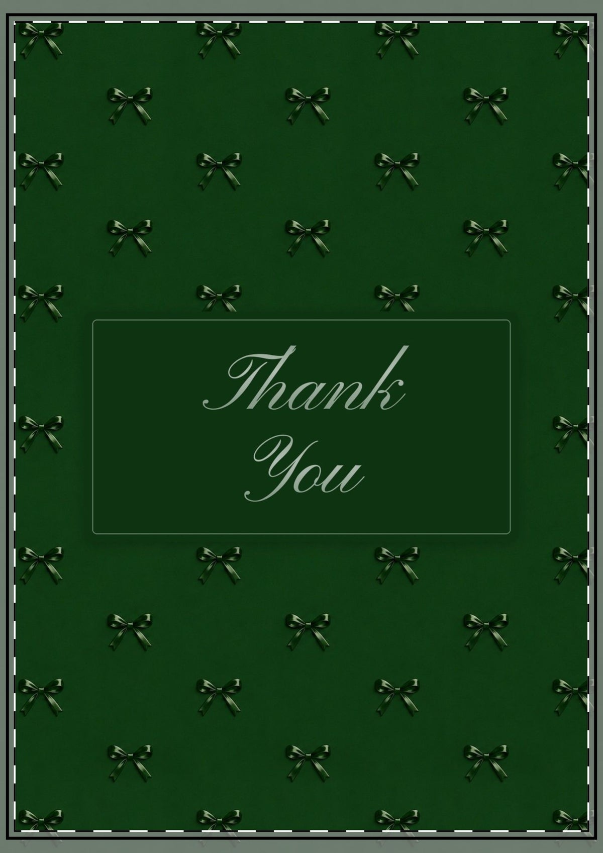 Green Bows Thank You Card