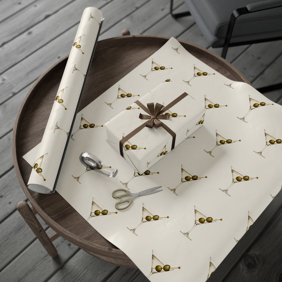 Cream Dirty Martini Wrapping Paper