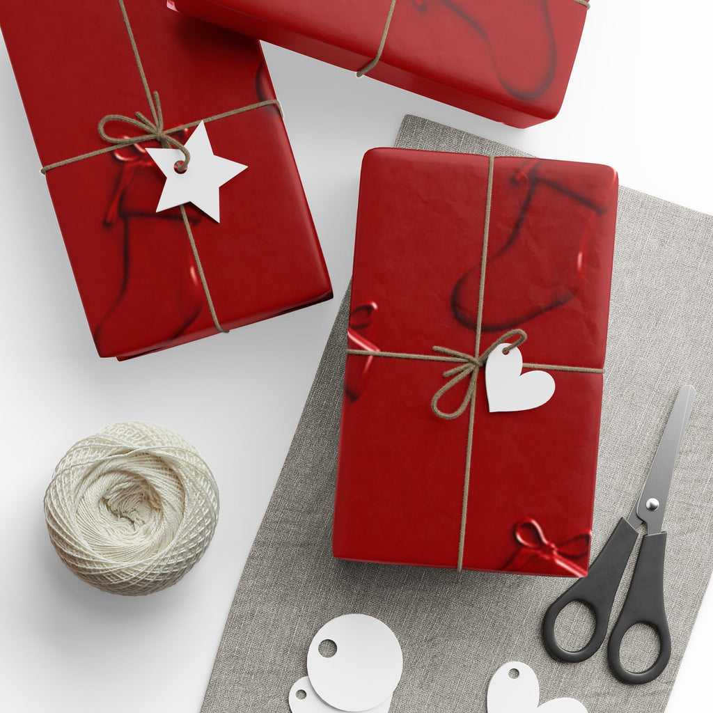 Red Stockings Christmas Wrapping Paper