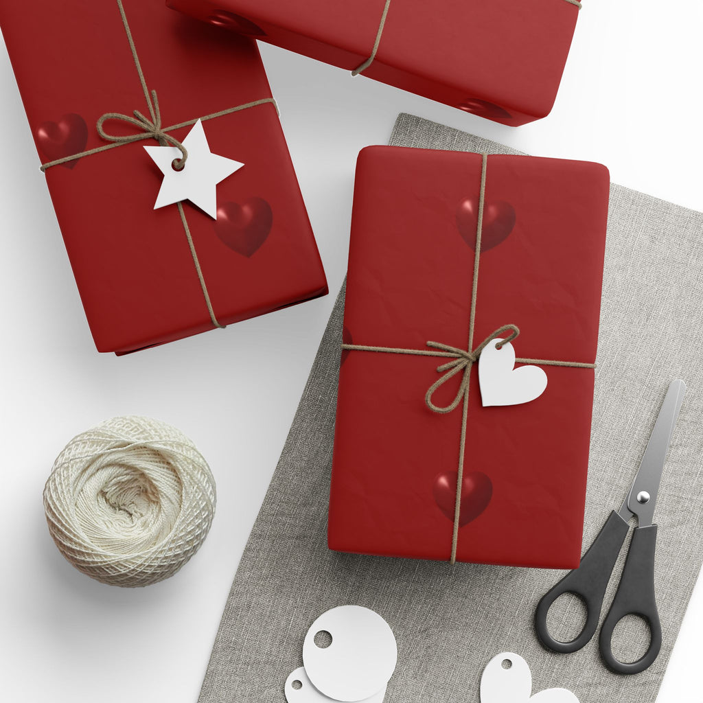 Red Hearts Wrapping Paper