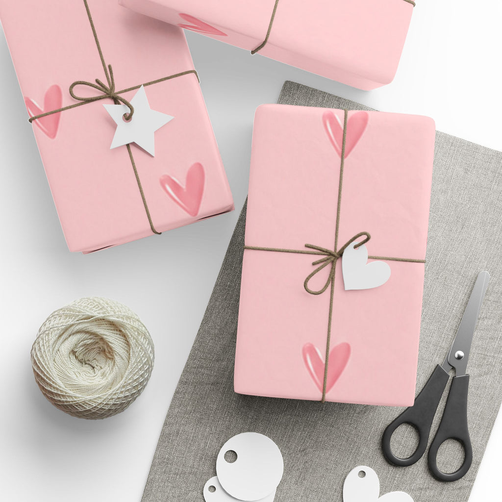 Pink on Pink Hearts Wrapping Paper