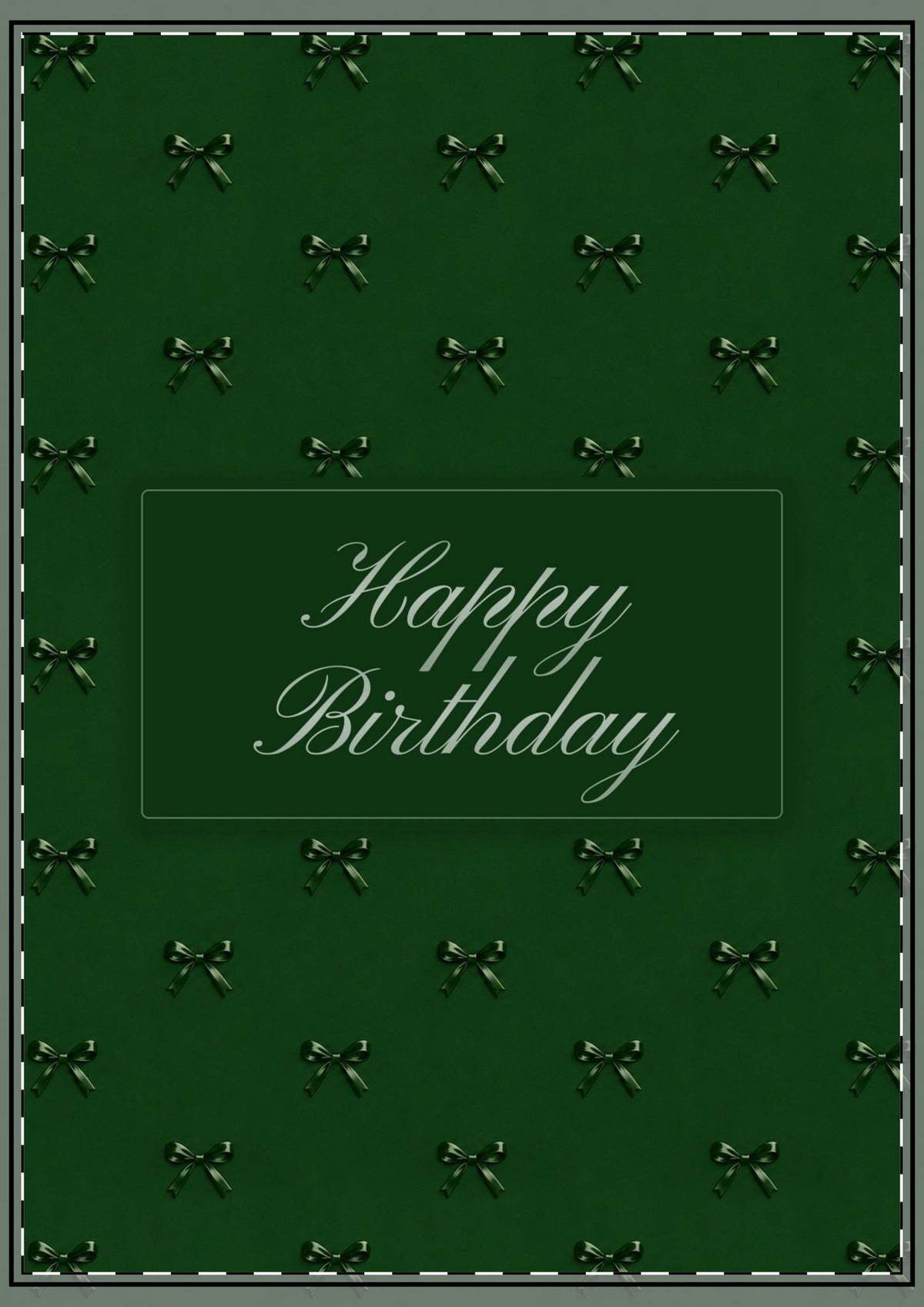 Green Bows Happy Birthday Card
