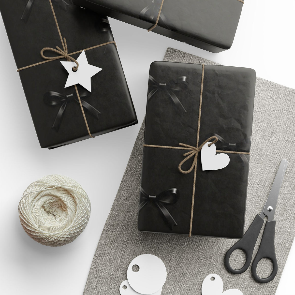 Black Bows Designer Wrapping Paper