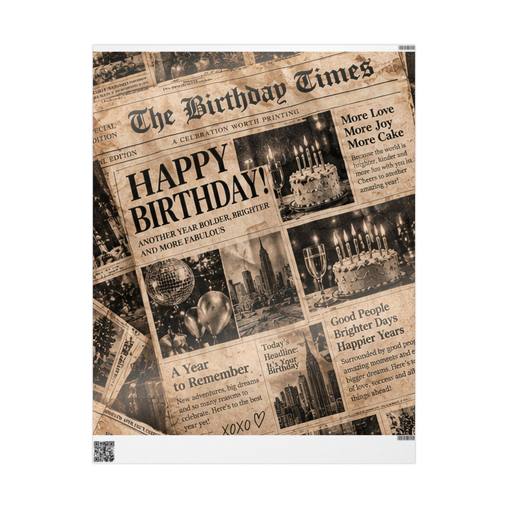 The Birthday Times Wrapping Paper