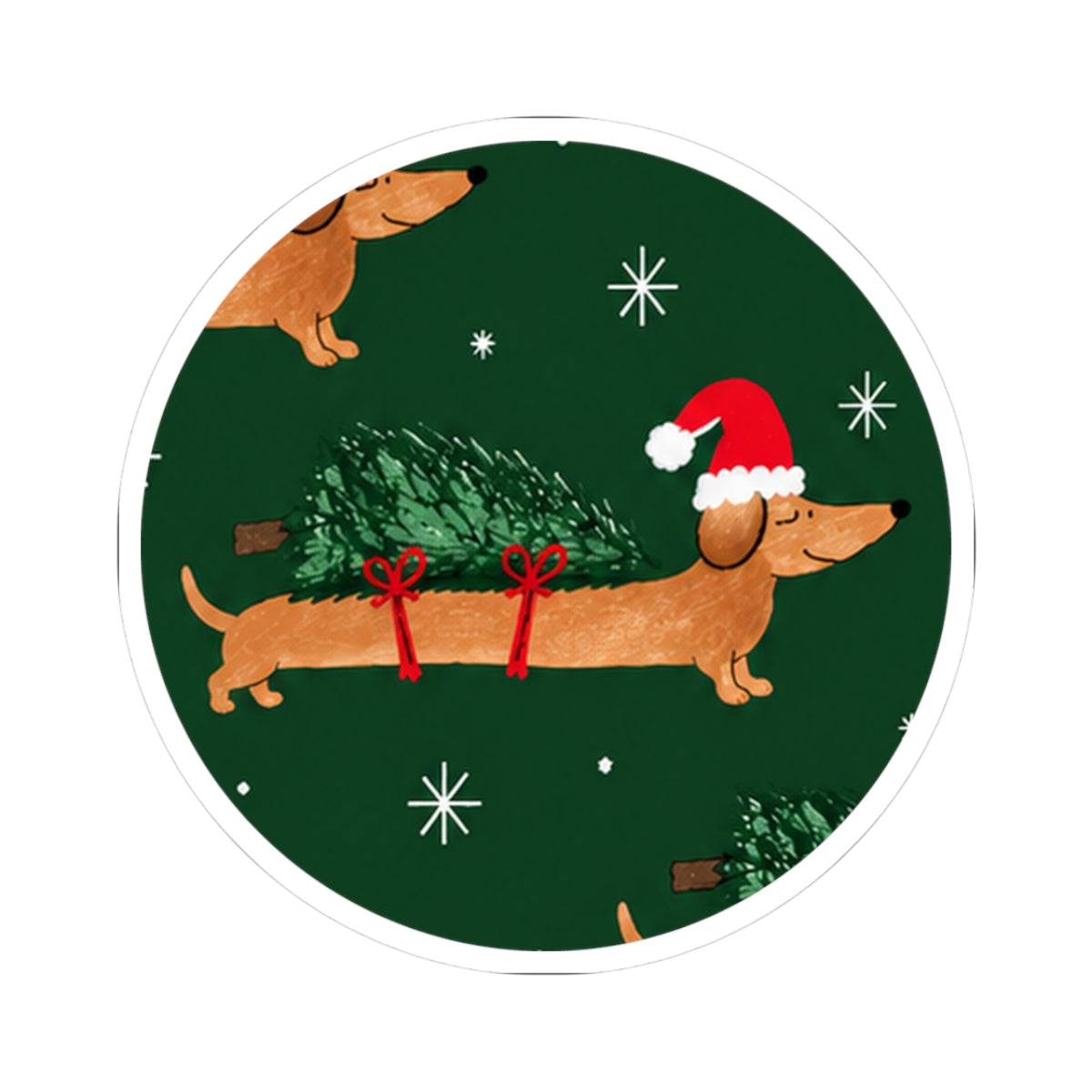 Christmas Dachshund Sticker