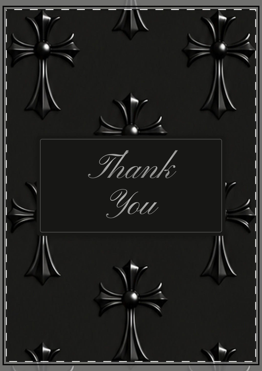 Black Gothic Cross Thank You Card
