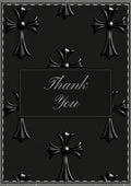 Black Gothic Cross Thank You Card