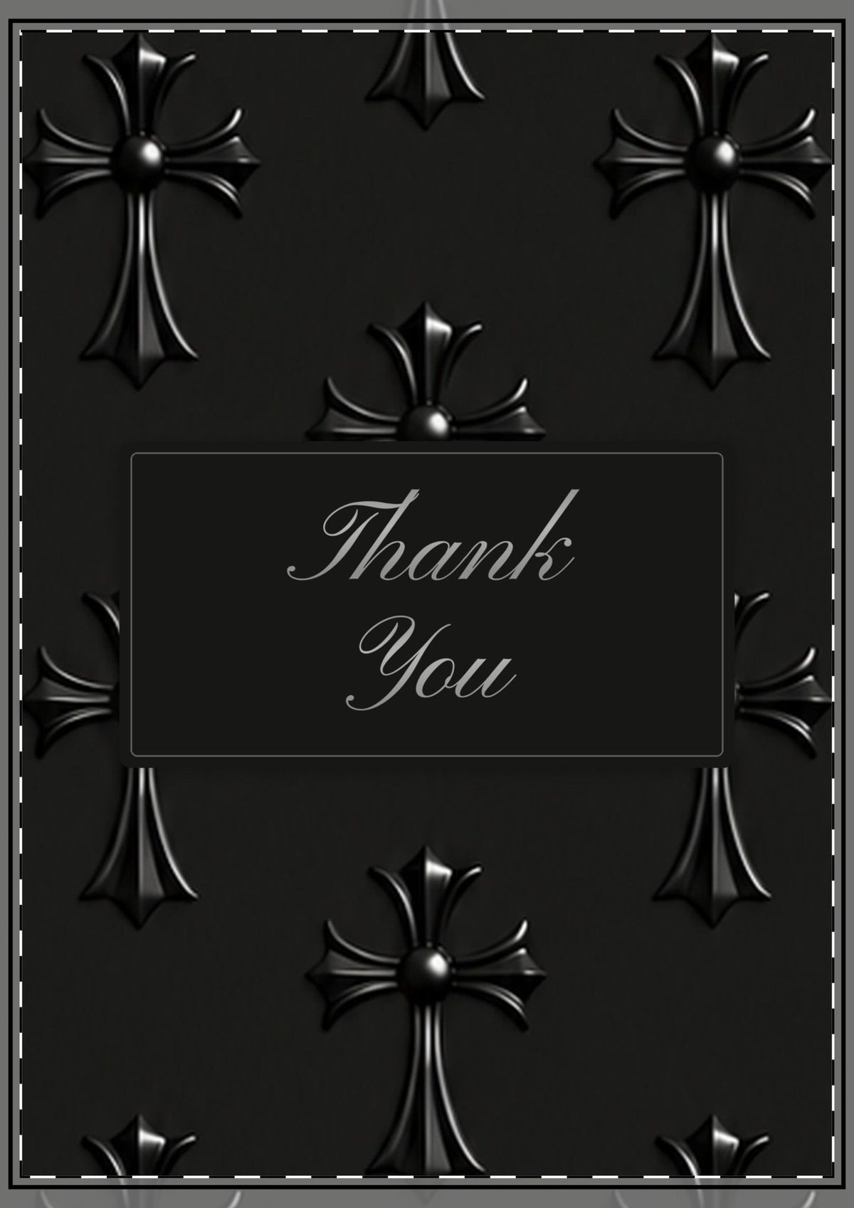 Black Gothic Cross Thank You Card