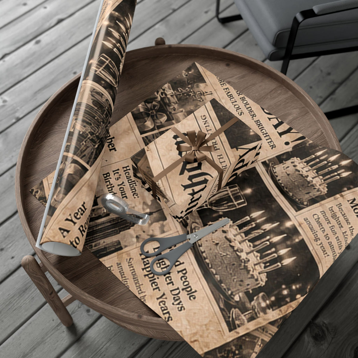 The Birthday Times Wrapping Paper – Full Spread 29x72