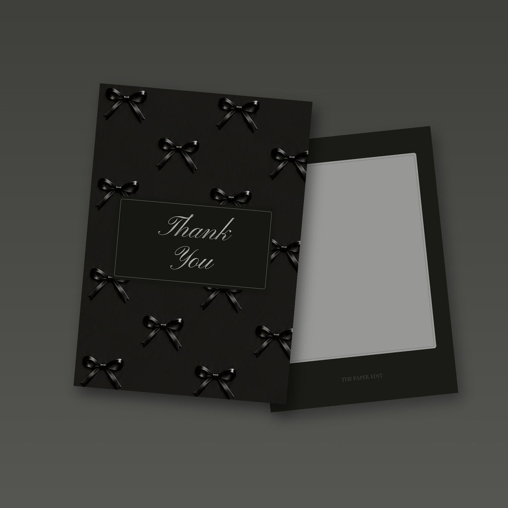 Black Bows Thank You Card by The Paper Edit