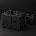 Black HO HO HO Holiday Wrapping Paper by The Paper Edit, wrapped gift boxes