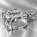 Chrome Wrapping Paper by The Paper Edit, wrapped gift boxes