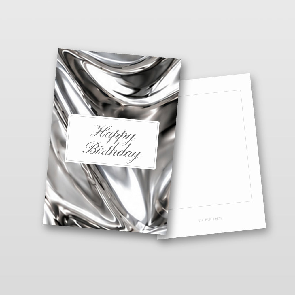 Chrome Happy Birthday Card by The Paper Edit