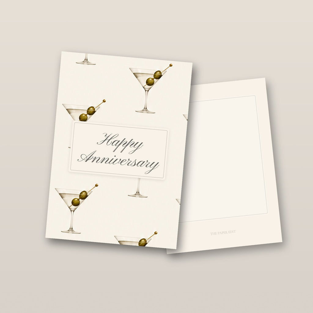 Cream Dirty Martini Happy Anniversary Card by The Paper Edit