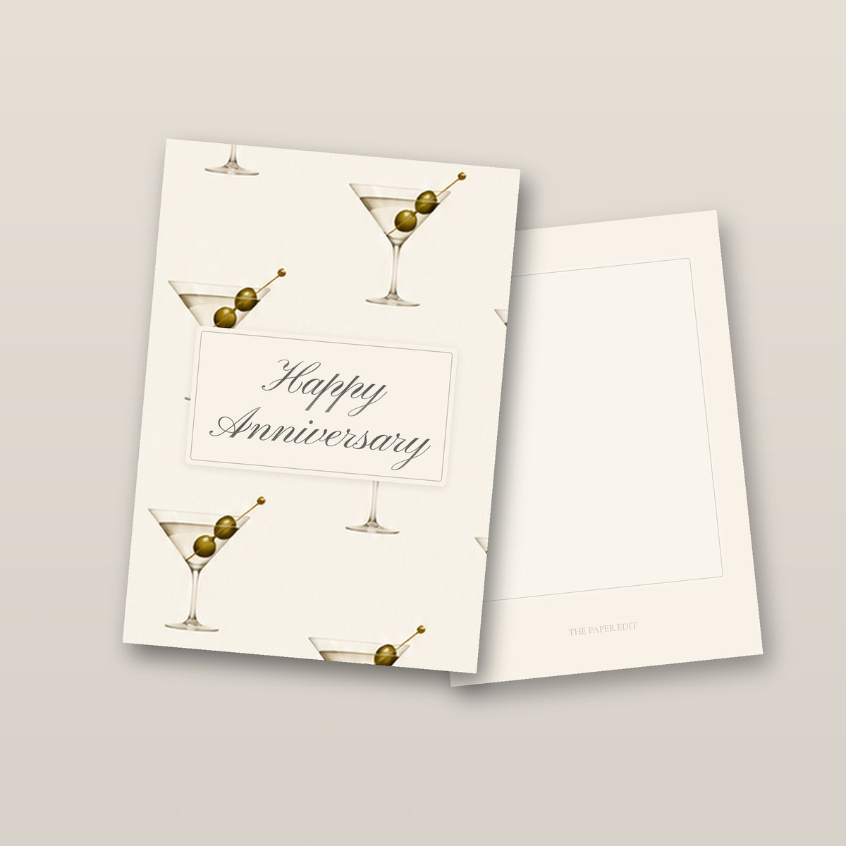 Cream Dirty Martini Happy Anniversary Card by The Paper Edit