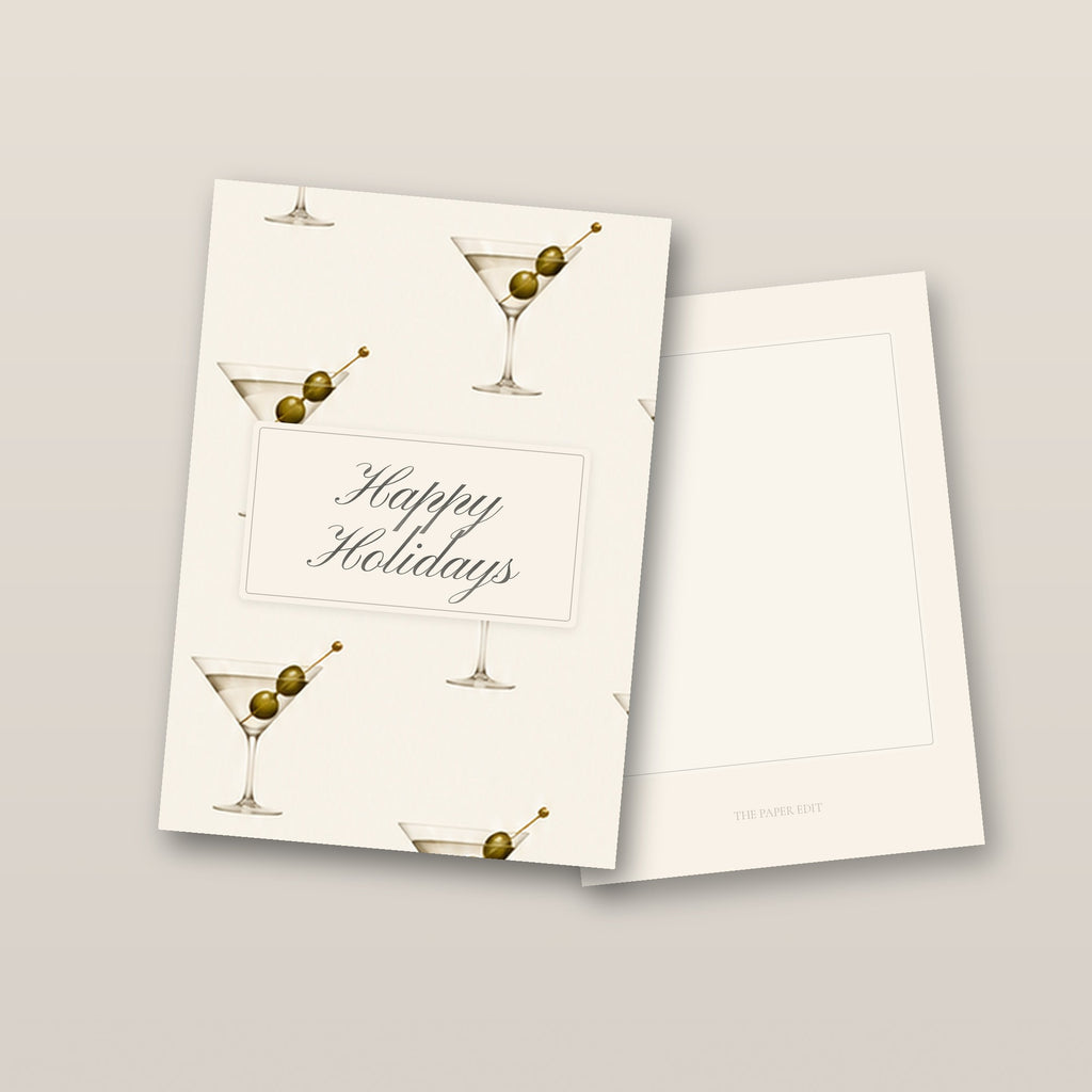 Cream Dirty Martini Holiday Card by The Paper Edit