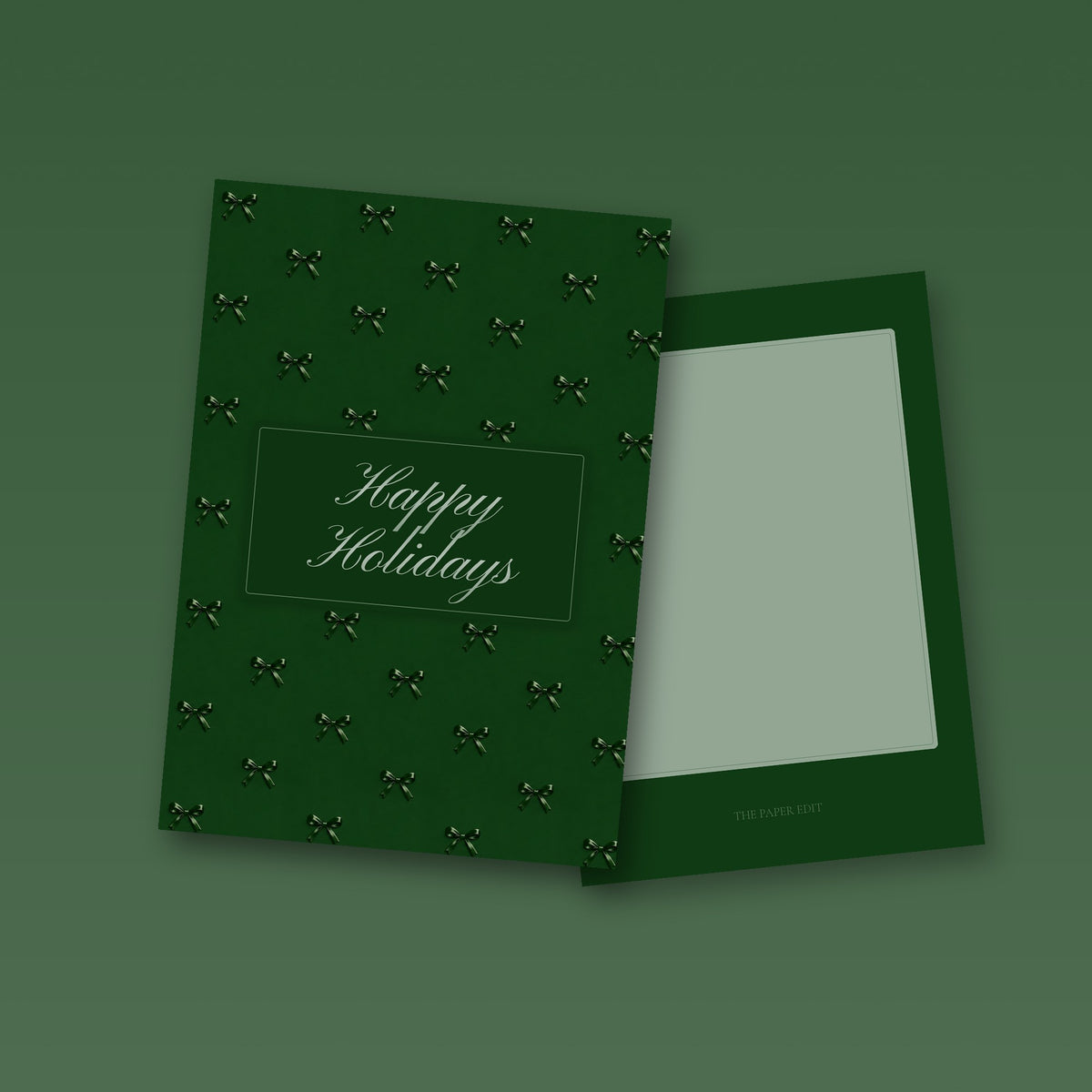 Green Bows Holiday Card by The Paper Edit