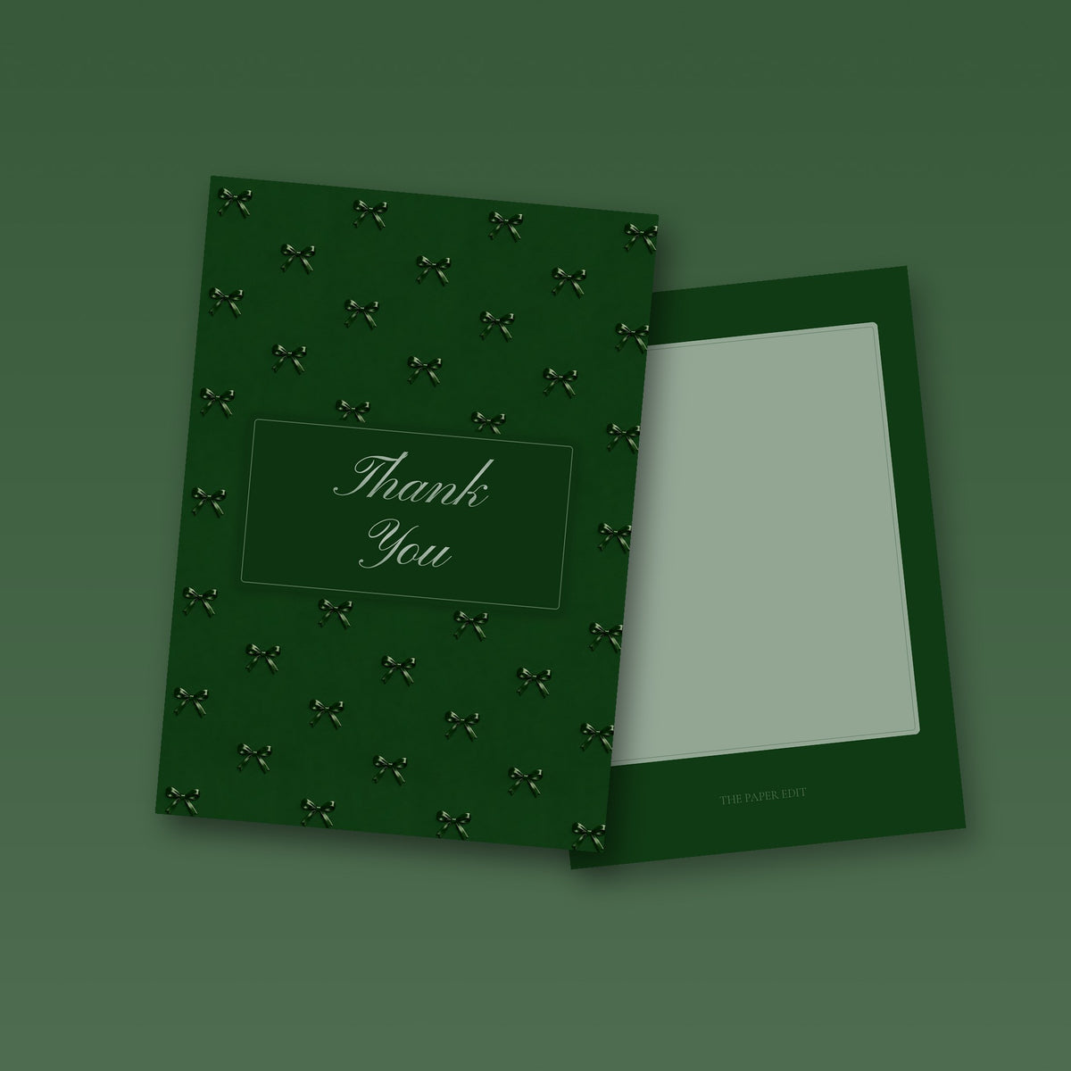 Green Bows Thank You Card by The Paper Edit