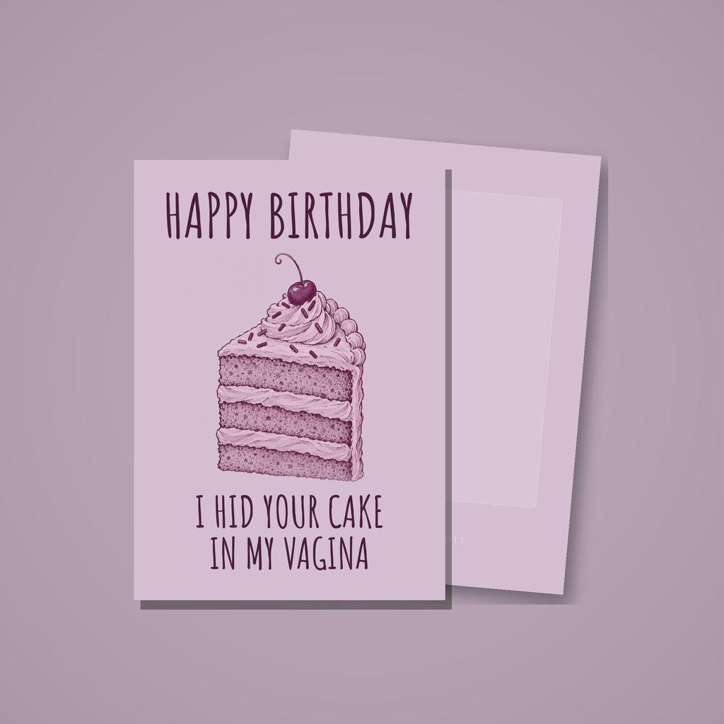 Hid Your Cake Birthday Card mockup