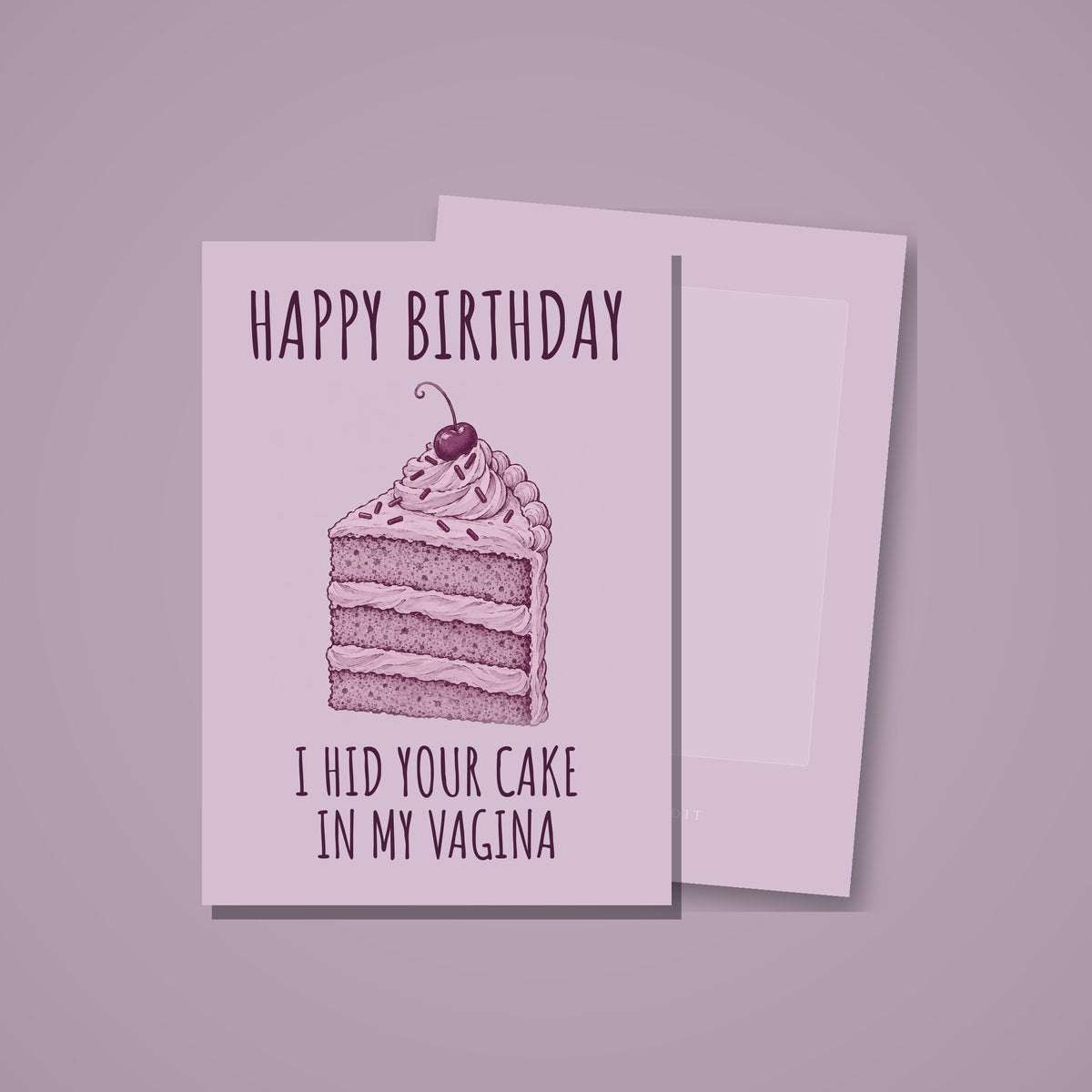 Hid Your Cake Birthday Card mockup