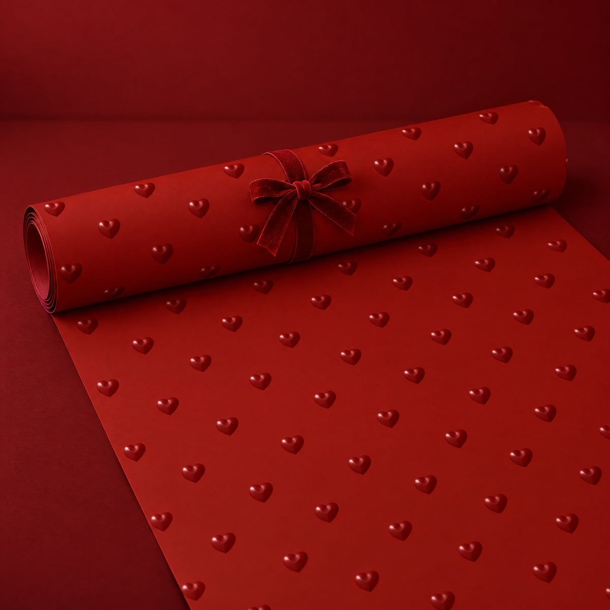 Red Hearts Wrapping Paper by The Paper Edit