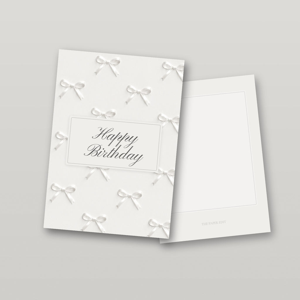 White Bows Happy Birthday Card by The Paper Edit