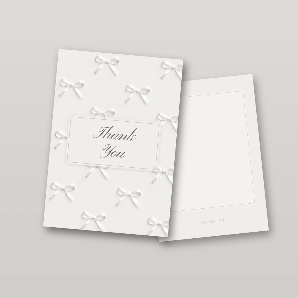 White Bows Thank You Card by The Paper Edit