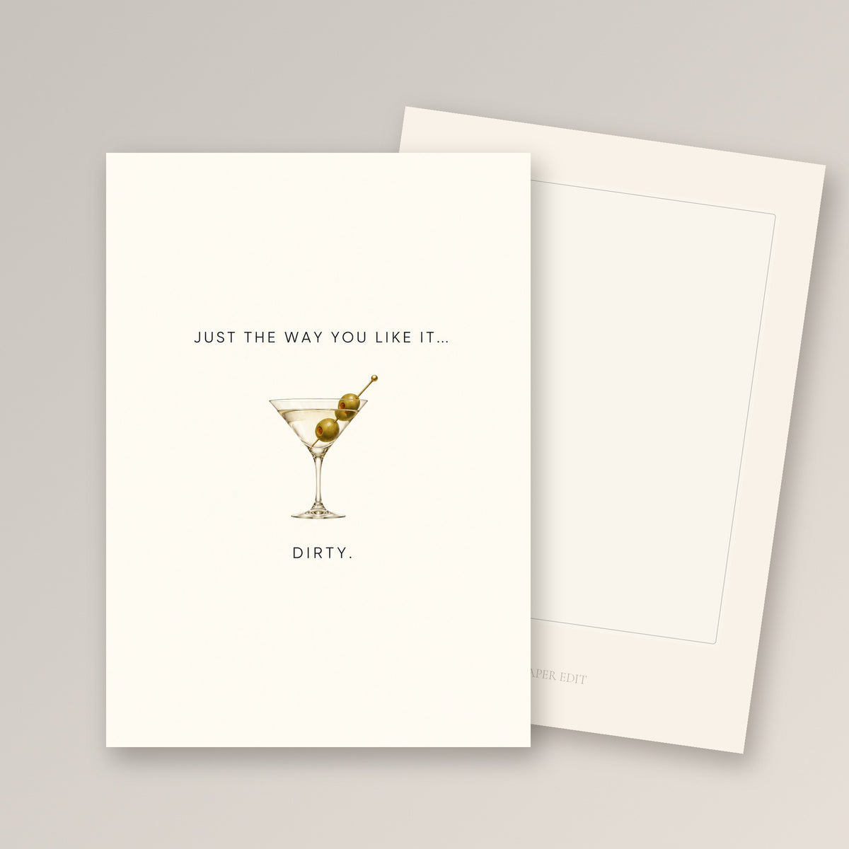 Dirty Martini Card by The Paper Edit