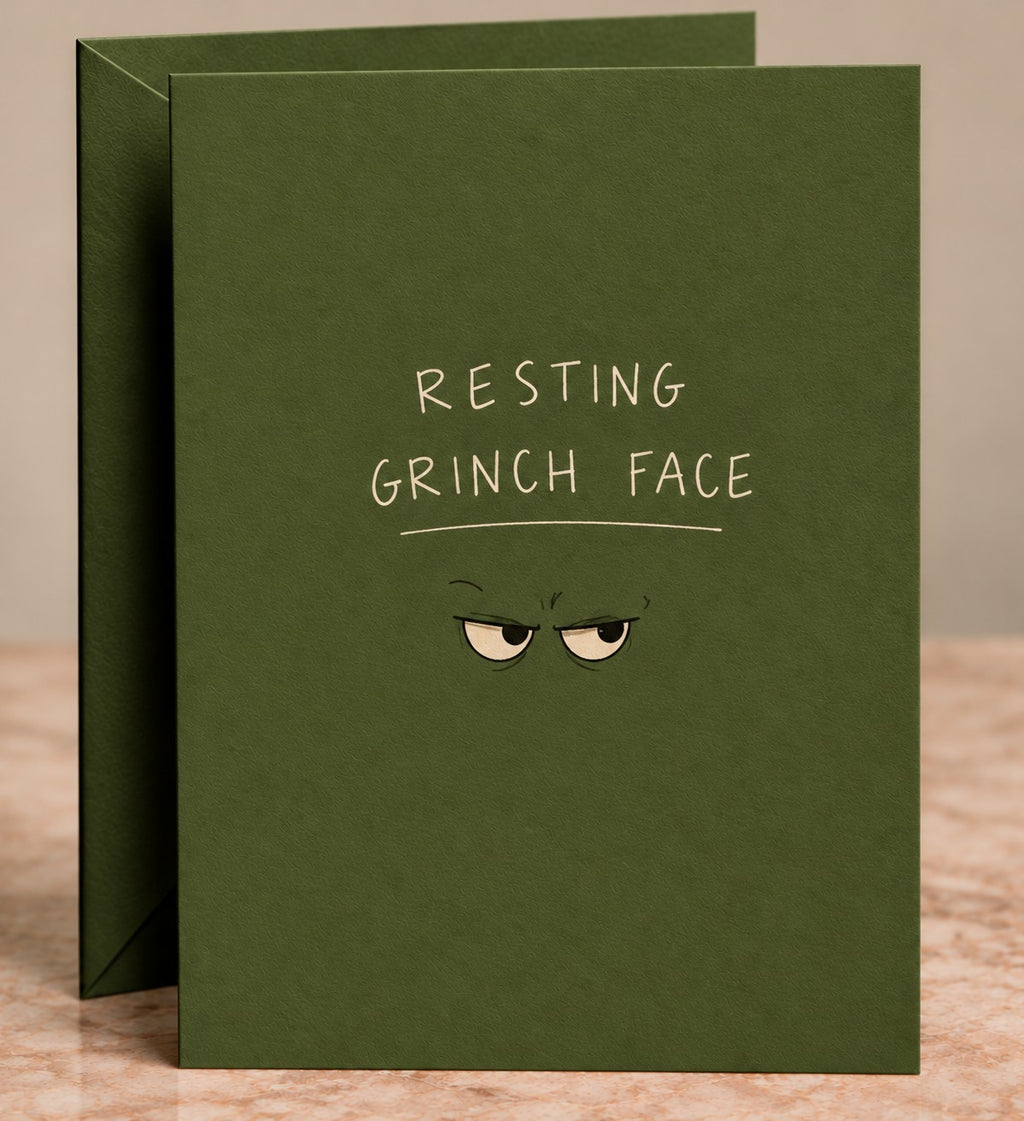 Resting Grinch Face Card by The Paper Edit