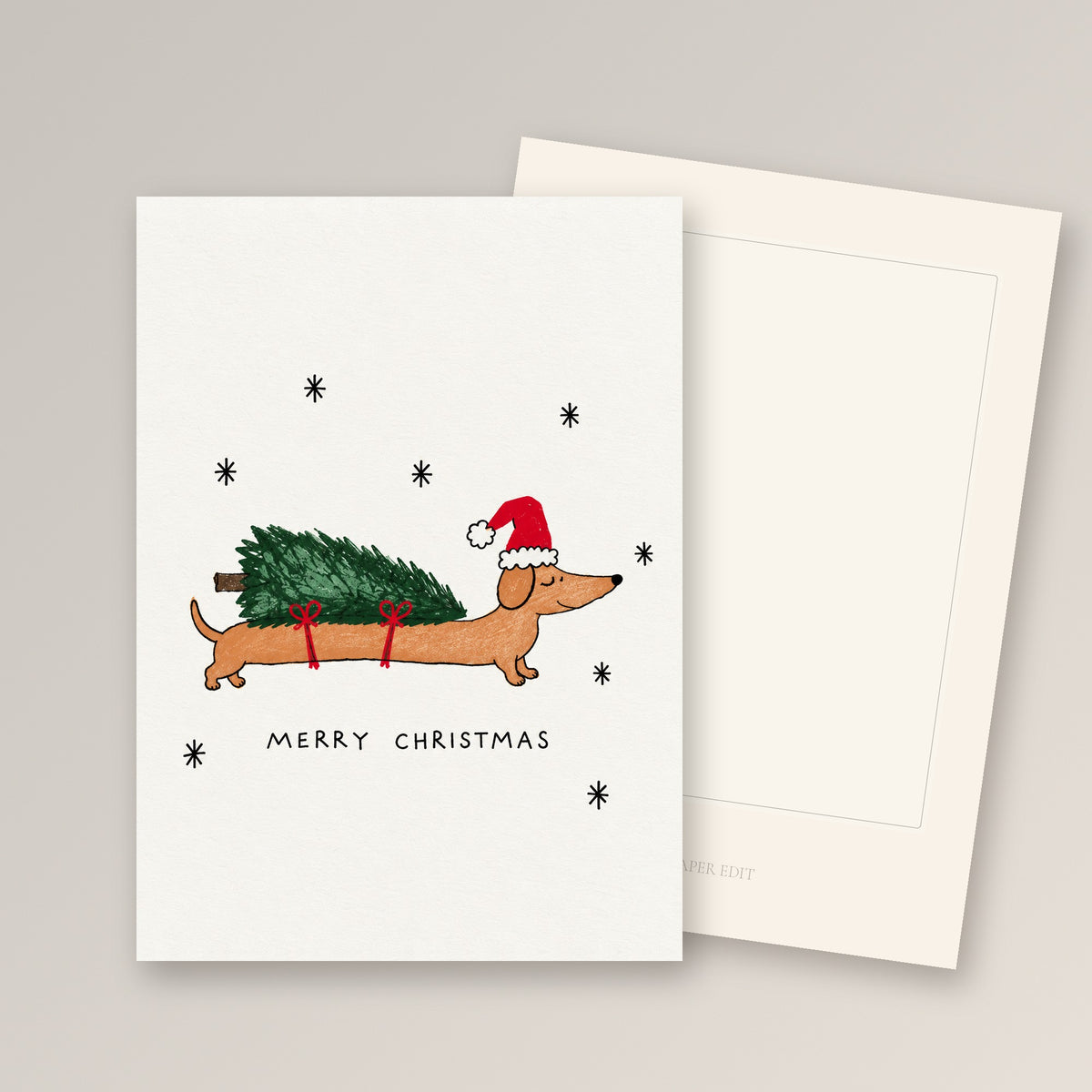Merry Christmas Dachshund Card by The Paper Edit